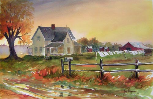 Bob Pittman Art - Painting, Watercolor, Oil, acrylic, Eastern NC, North Carolina, rural landscapes, Barns, tobacco, Fine Art Prints.