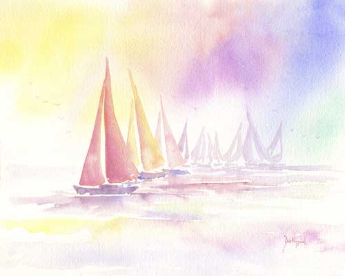 Regatta Colors - Watercolor - Bob Pittman Art