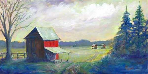 Tobacco Barn Print in Eastern North Carolina